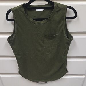 2 Shirts: Olive Green And Grey Lace Sleeveless Top